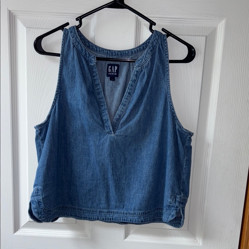 GAP Women's Blue Denim Top
